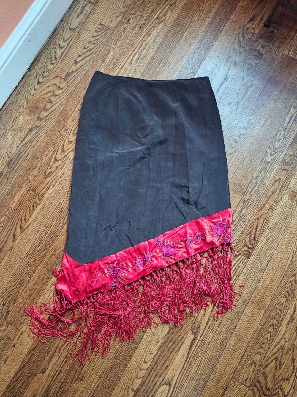 Vintage CLIO Asymmetric Fringe Skirt 14 - Picture 2 of 3